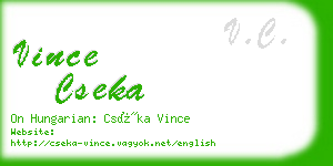 vince cseka business card